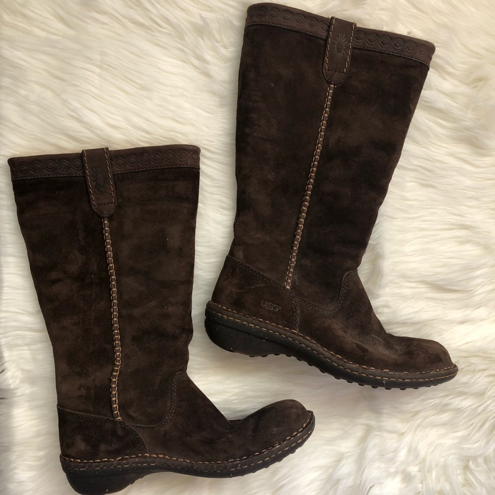 UGG brown leather suede sheepskin boots